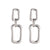 Elongated Silver Link Earrings