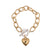 Oval Link Heart Bracelet