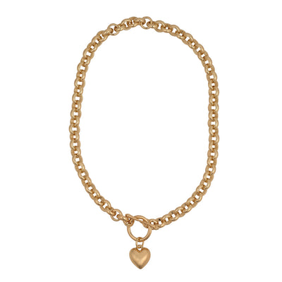 Chunky Rolo Chain Heart Necklace