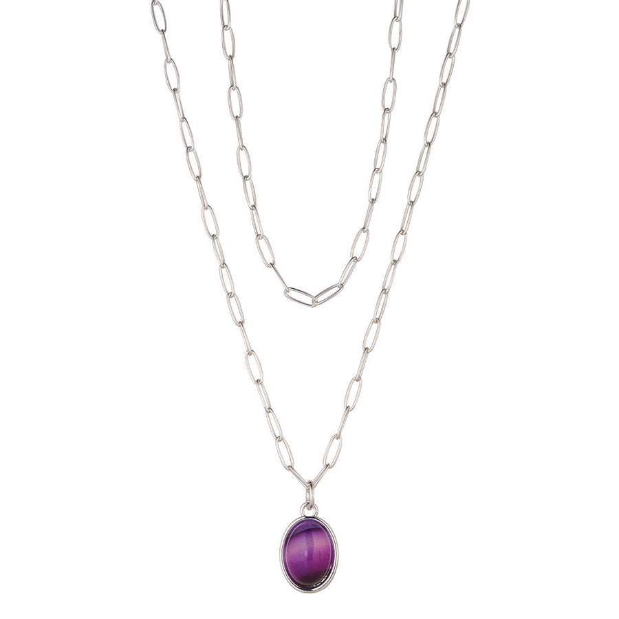 Silver & Amethyst Layered Necklace