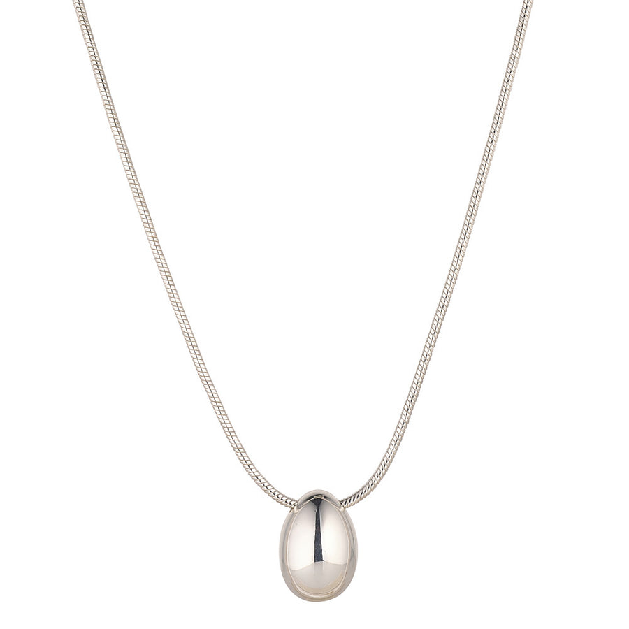 Chunky Silver Teardrop Pendant