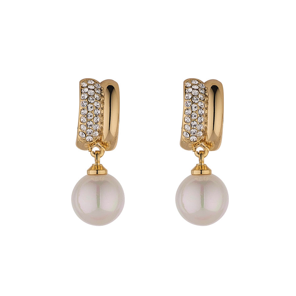 Shell Pearl & Crystal Earrings