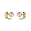 Double Sided Faux Pearl & Gold Plated Earrings