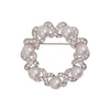 Pearl & Crystal Silver Circle Brooch