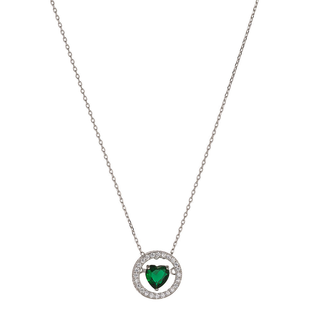 Emerald Moving Heart Necklace