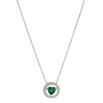 Emerald Moving Heart Necklace