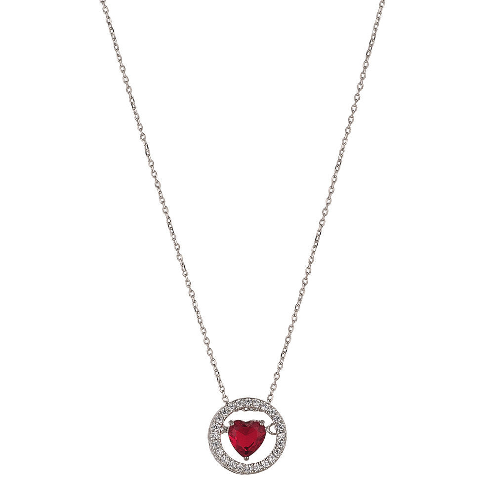 Siam Red Moving Heart Necklace