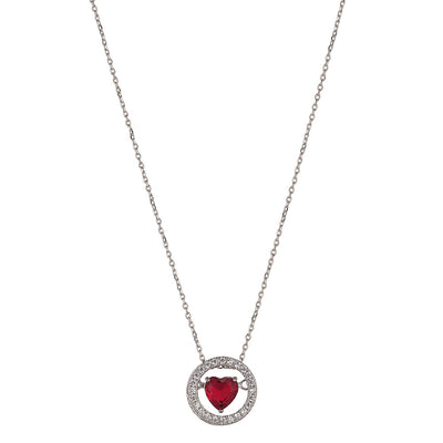 Siam Red Moving Heart Necklace