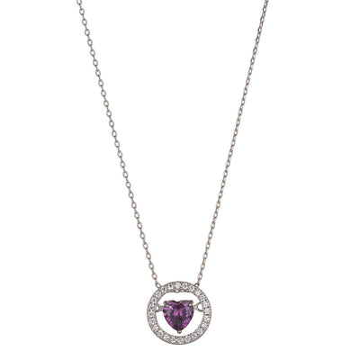 Amethyst Moving Heart Necklace