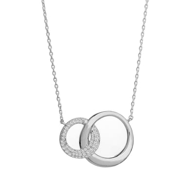 Interlinking Circles Silver Necklace