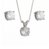 Solitaire Pendant & Earrings Set