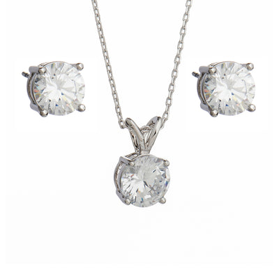 Solitaire Pendant & Earrings Set