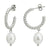 Silver Pearl Hoops