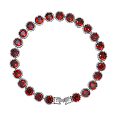 Danna Silver Garnet Tennis Bracelet