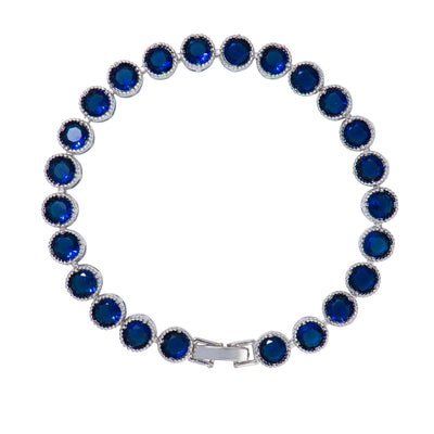 Danna Silver Sapphire Tennis Bracelet