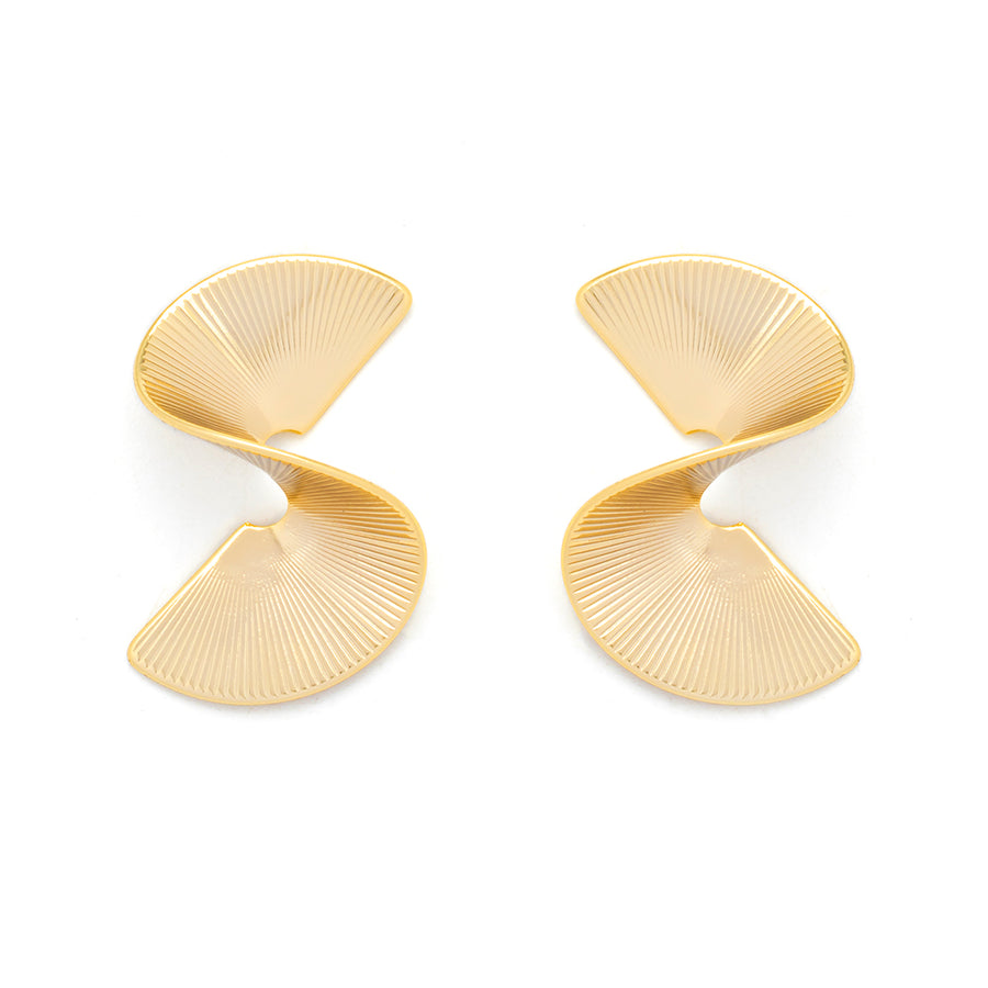 Spiral Style Gold Earrings