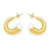 Faux Pearl Hoops