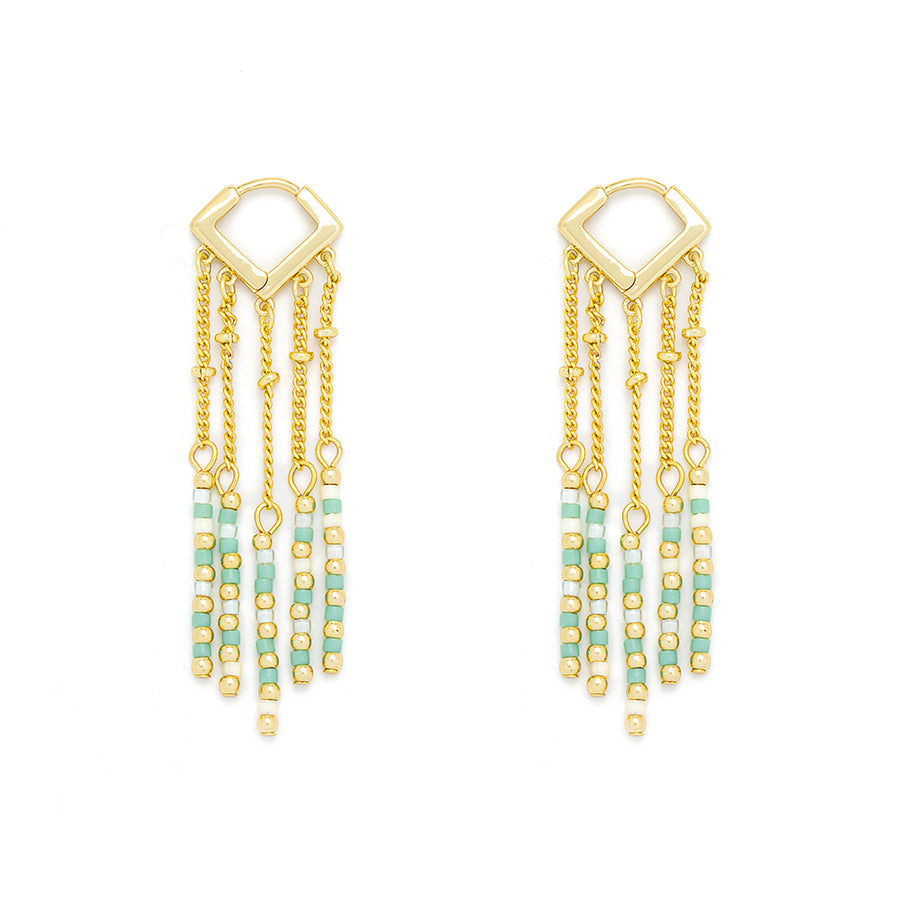 Green Tone, Semi Precious Stone Earrings