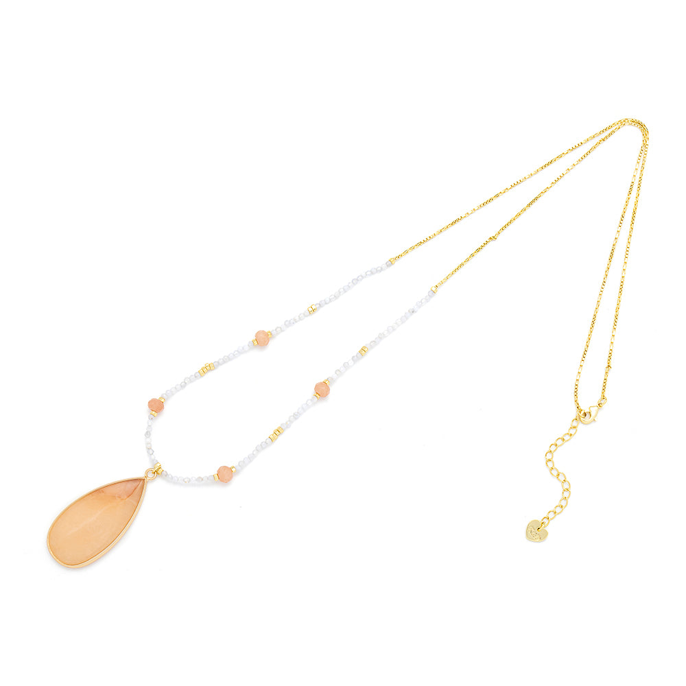 Peach Aventurine, Semi Precious Stone Necklace