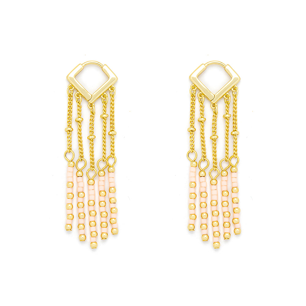 Peach Tone, Semi Precious Stone Earrings