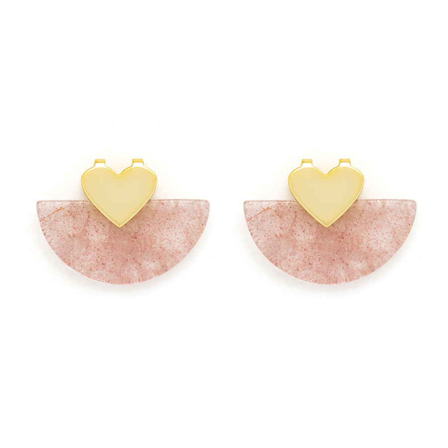 Strawberry Quartz Semi Precious Stone Earrings
