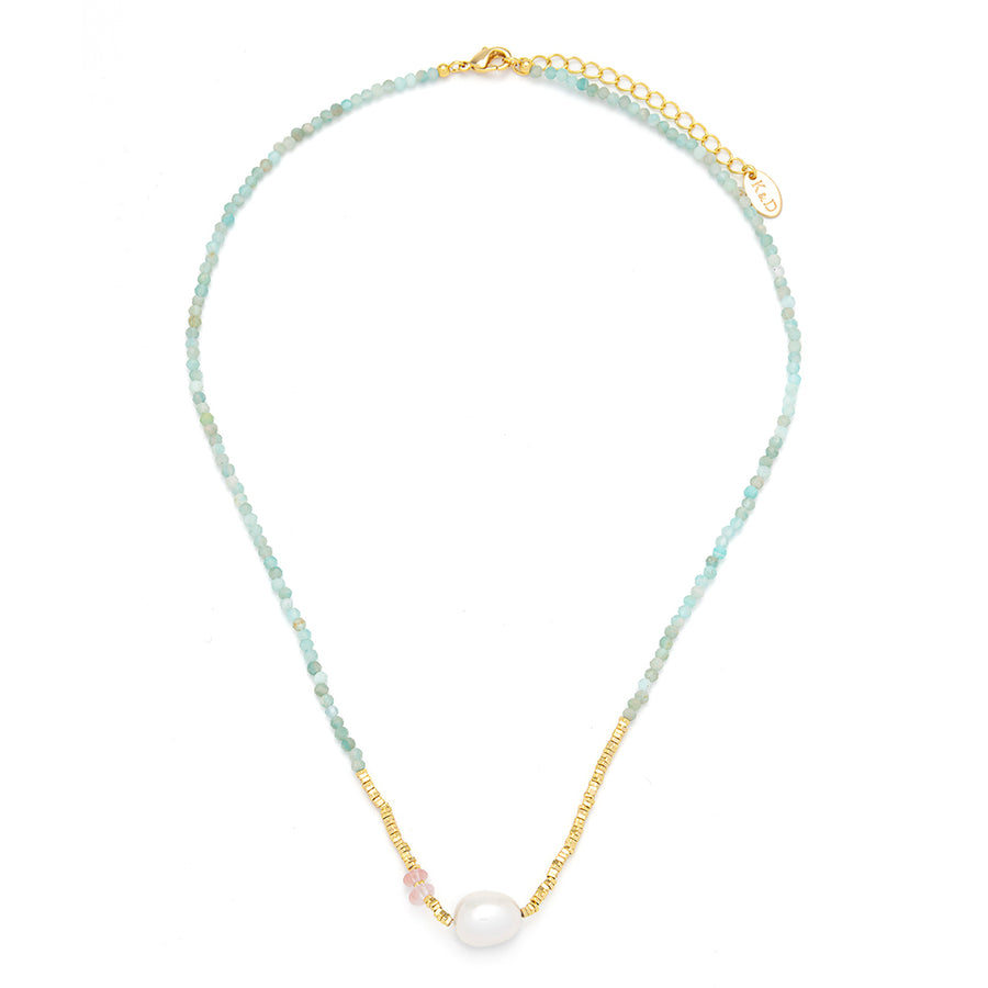 Semi Precious Stone & Freshwater Pearl Necklace