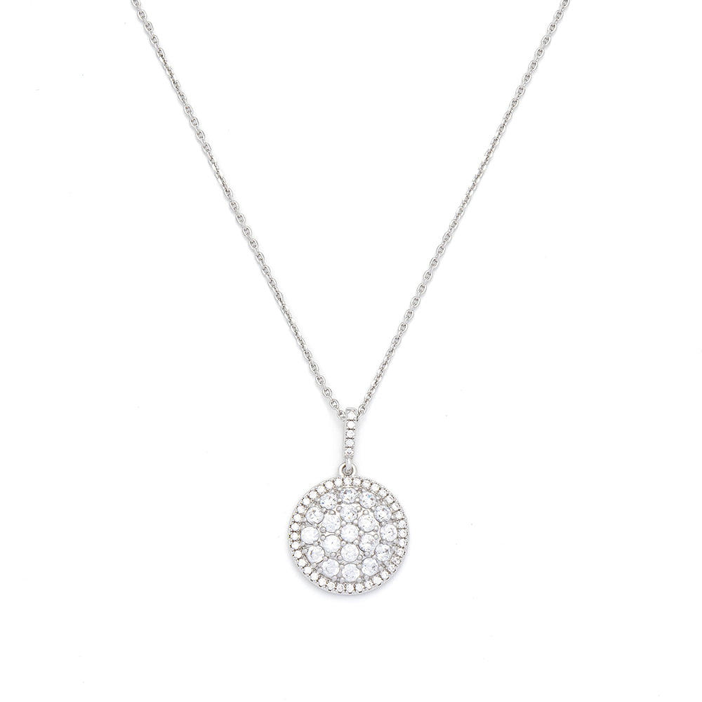 Sparkling Disc Drop Necklace
