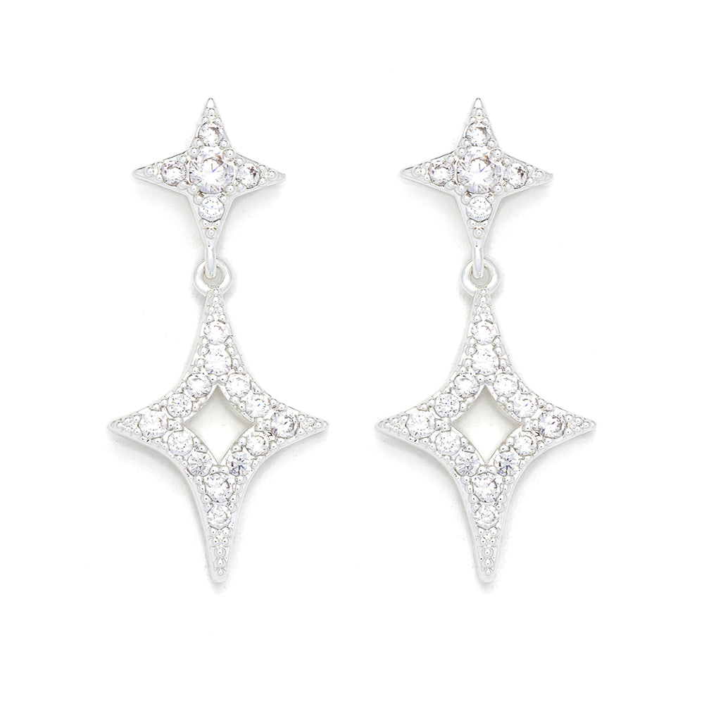 Diamond Shape Short Earrings