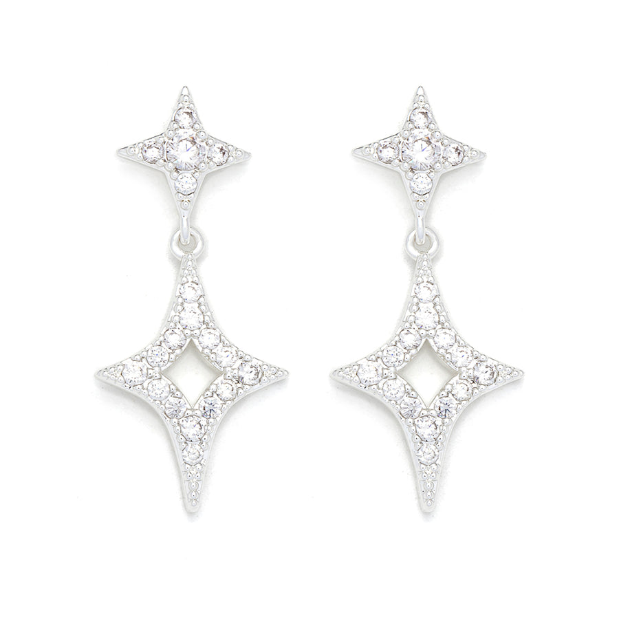 Diamond Shape Short Earrings