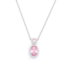 Classic Oval Drop Rose Pink Necklace