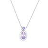 Classic Oval Drop Amethyst Necklace