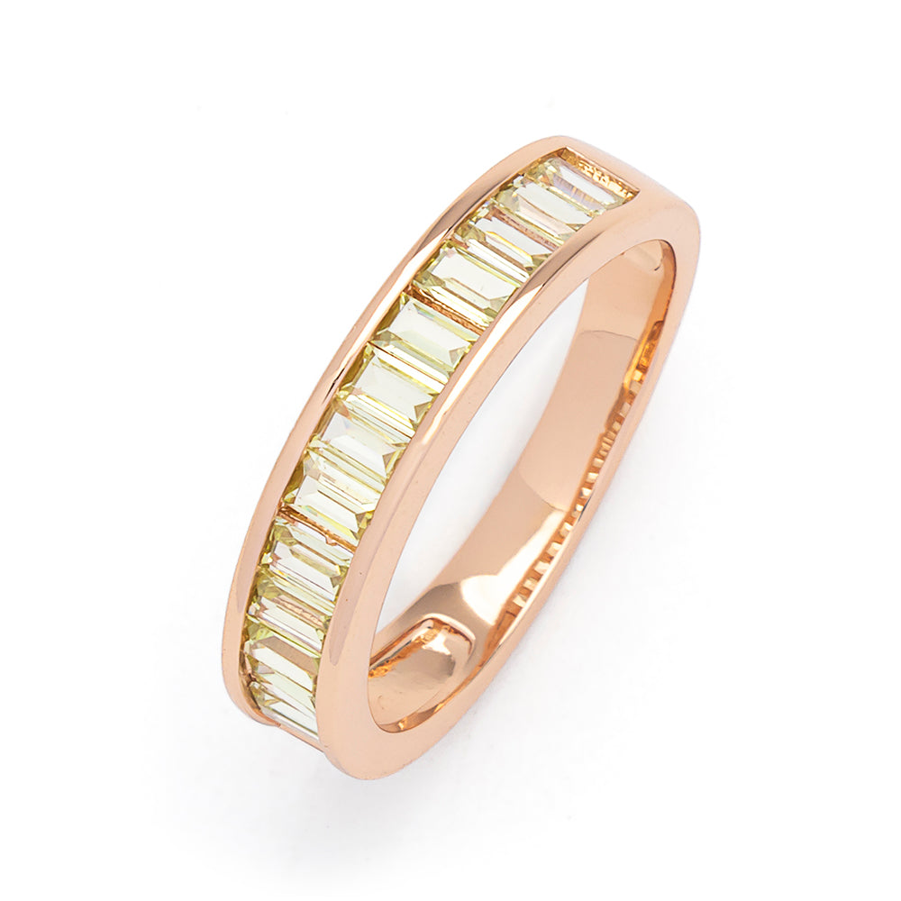 Baguette Style Yellow CZ Ring #8