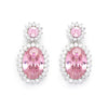 Classic Oval Drop Rose Pink Earrings