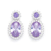 Classic Oval Drop Amethyst Earrings