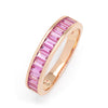 Baguette Style Fuchsia CZ Ring #8