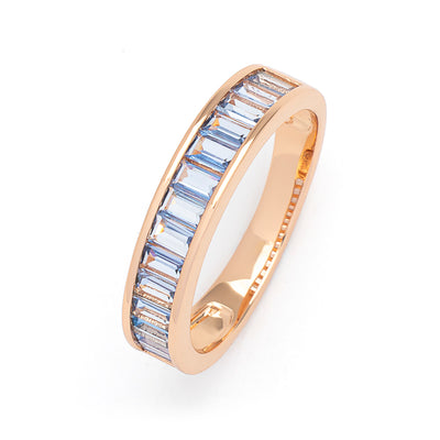 Baguette Style Blue CZ Ring #7