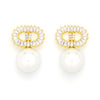 Alma Gold Faux Pearl Earrings