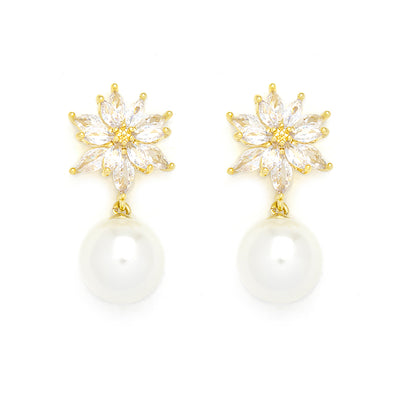 Floral Faux Pearl Earrings