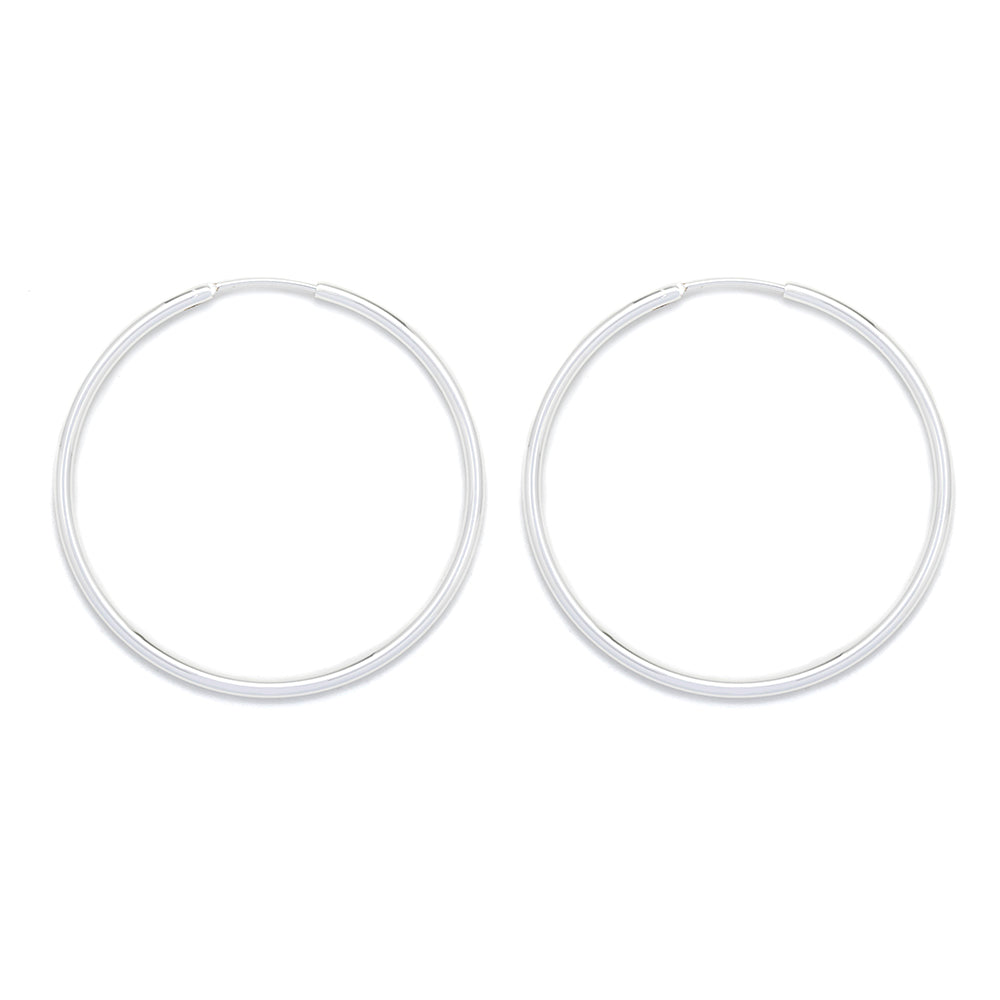 Large Silver Plated Hoop Earrings