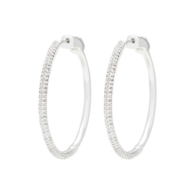 Medium Size Crystal Encrusted Hoops