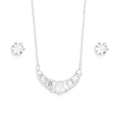 Baguette Style Necklace/Earring Set