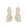 Double Drop CZ Gold Plated Earrings 