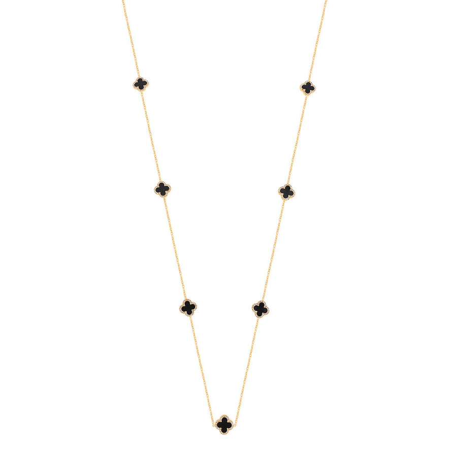 Estella Black Resin Long Necklace
