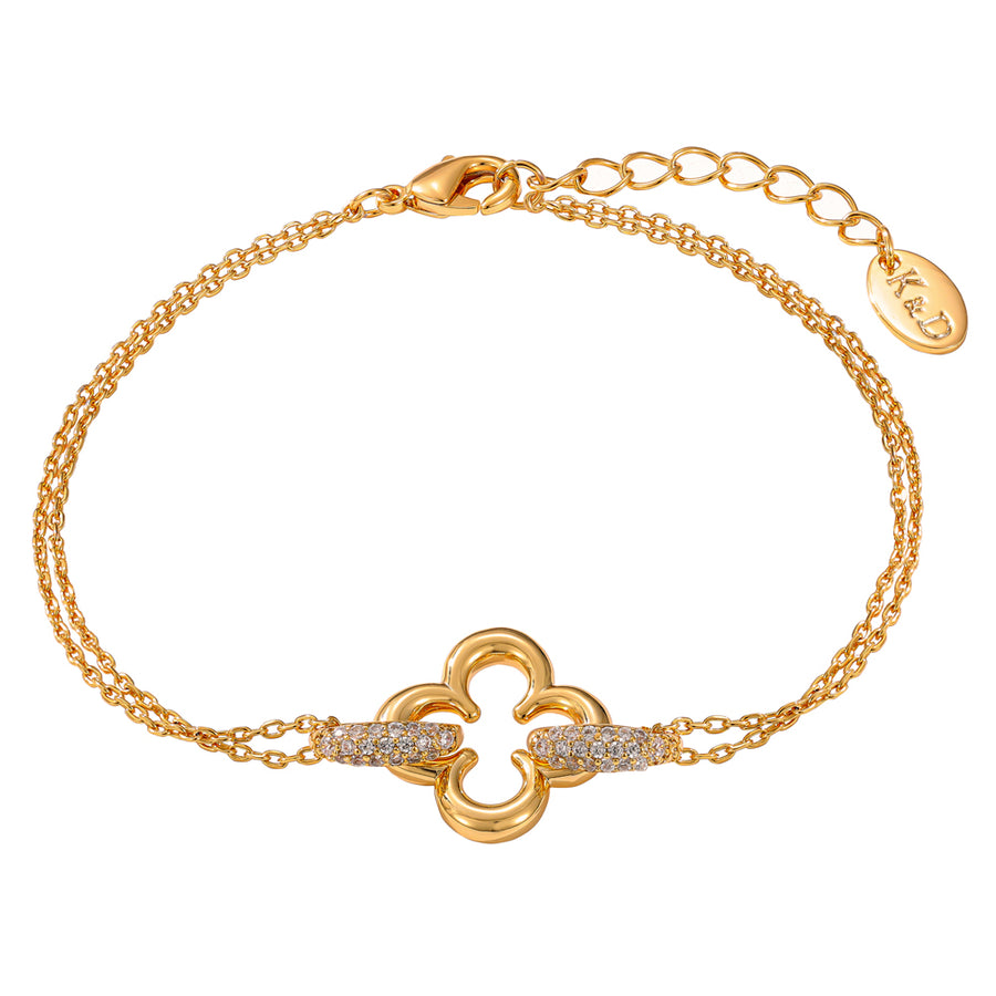 The Pink Box Clover & Crystal Bracelet