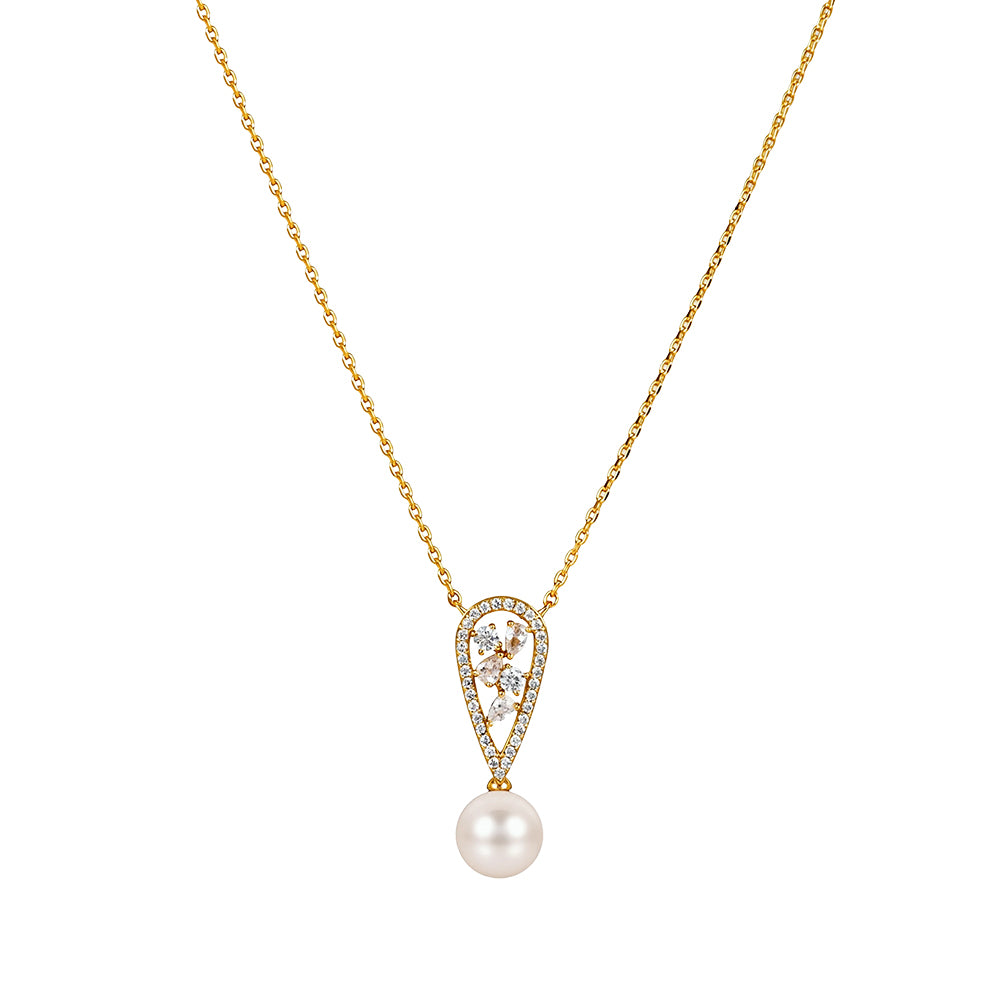 The Pink Box Faux Pearl & Crystal Necklace