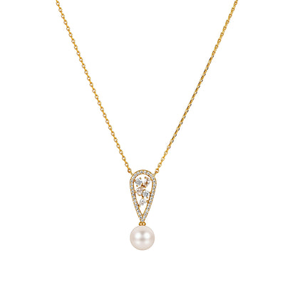 The Pink Box Faux Pearl & Crystal Necklace