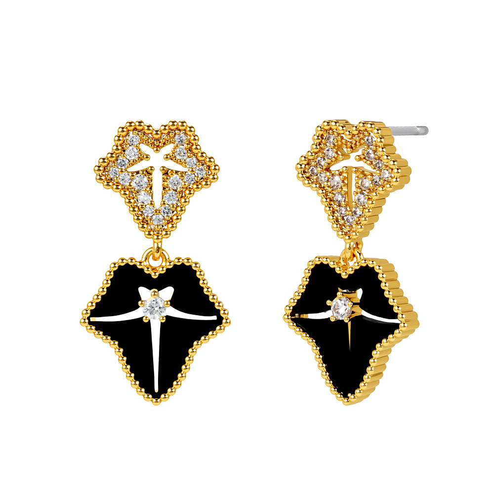 The Pink Box Hadley Jet Earrings