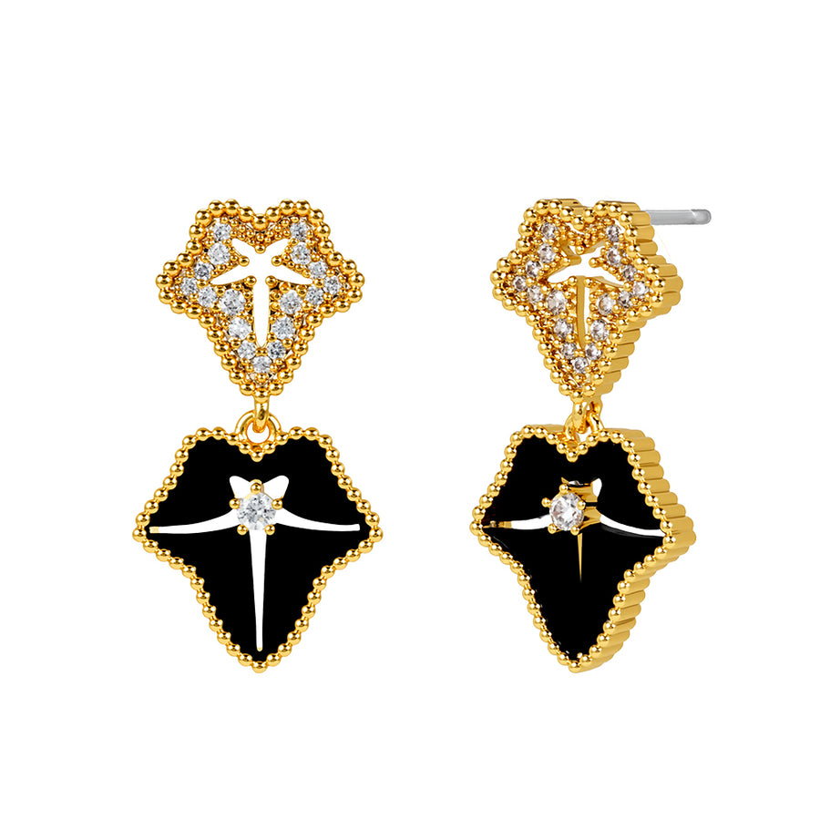 The Pink Box Hadley Jet Earrings