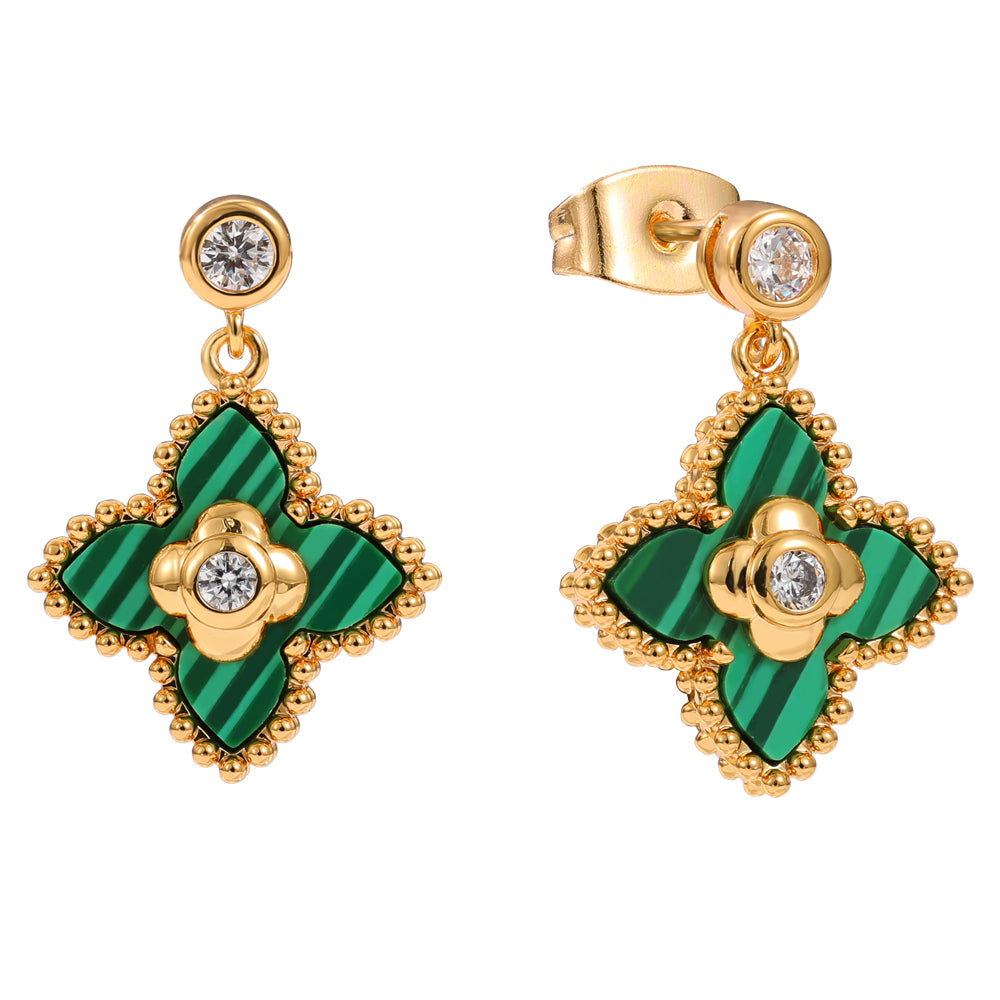 The Pink Box Malachite Style Earrings