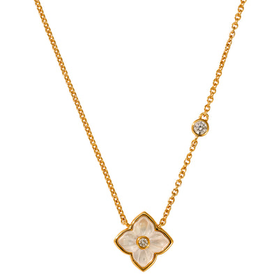 The Pink Box Mother of Pearl Floral Charm Pendant